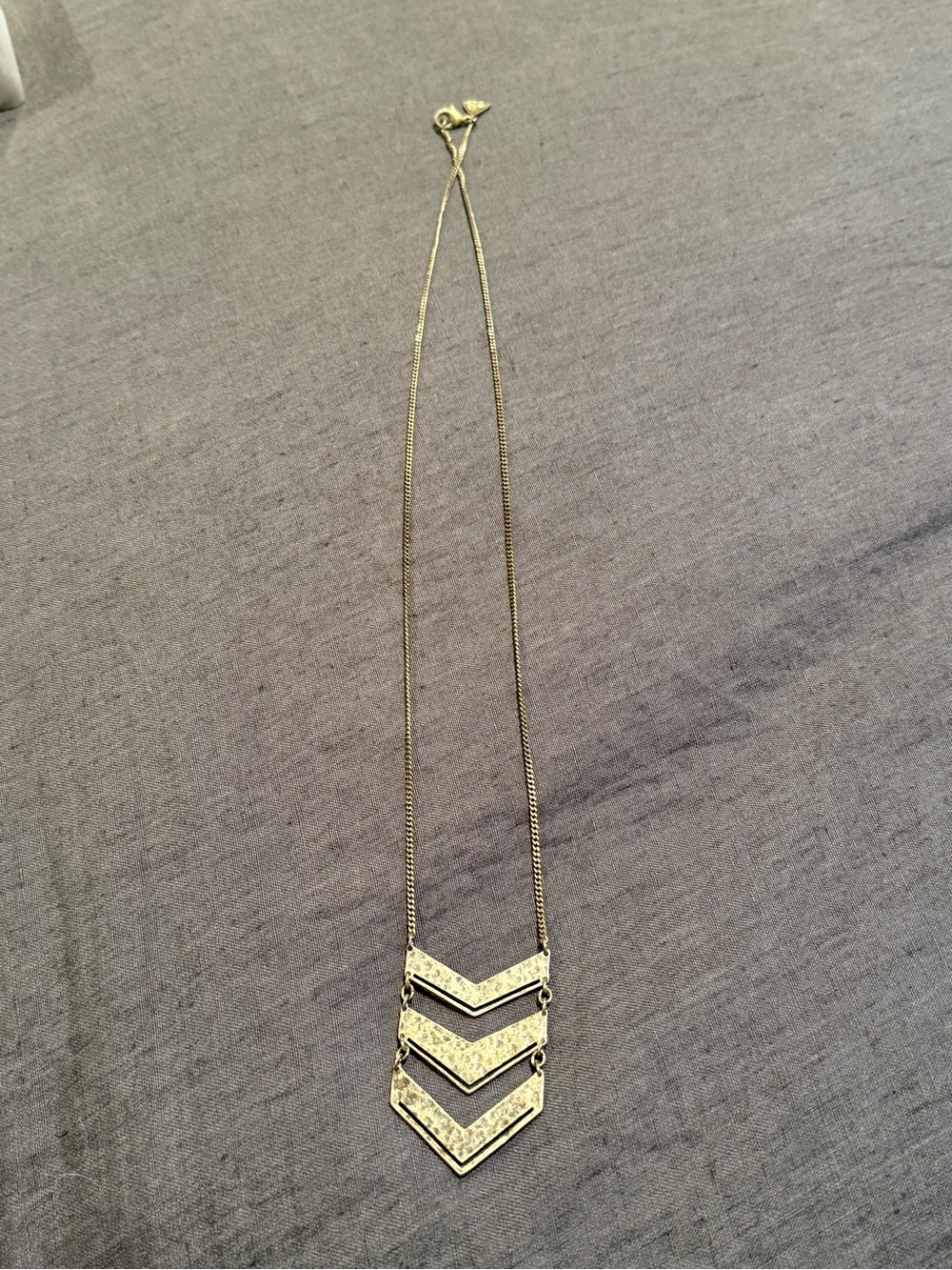 Silpada KR Brass Layered Chevron Necklace in Gold Tone